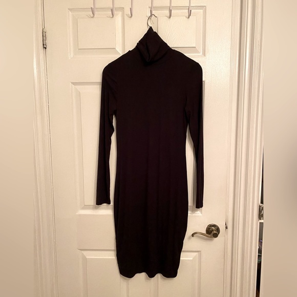 All Black Turtle Neck Dress - Picture 1 of 7